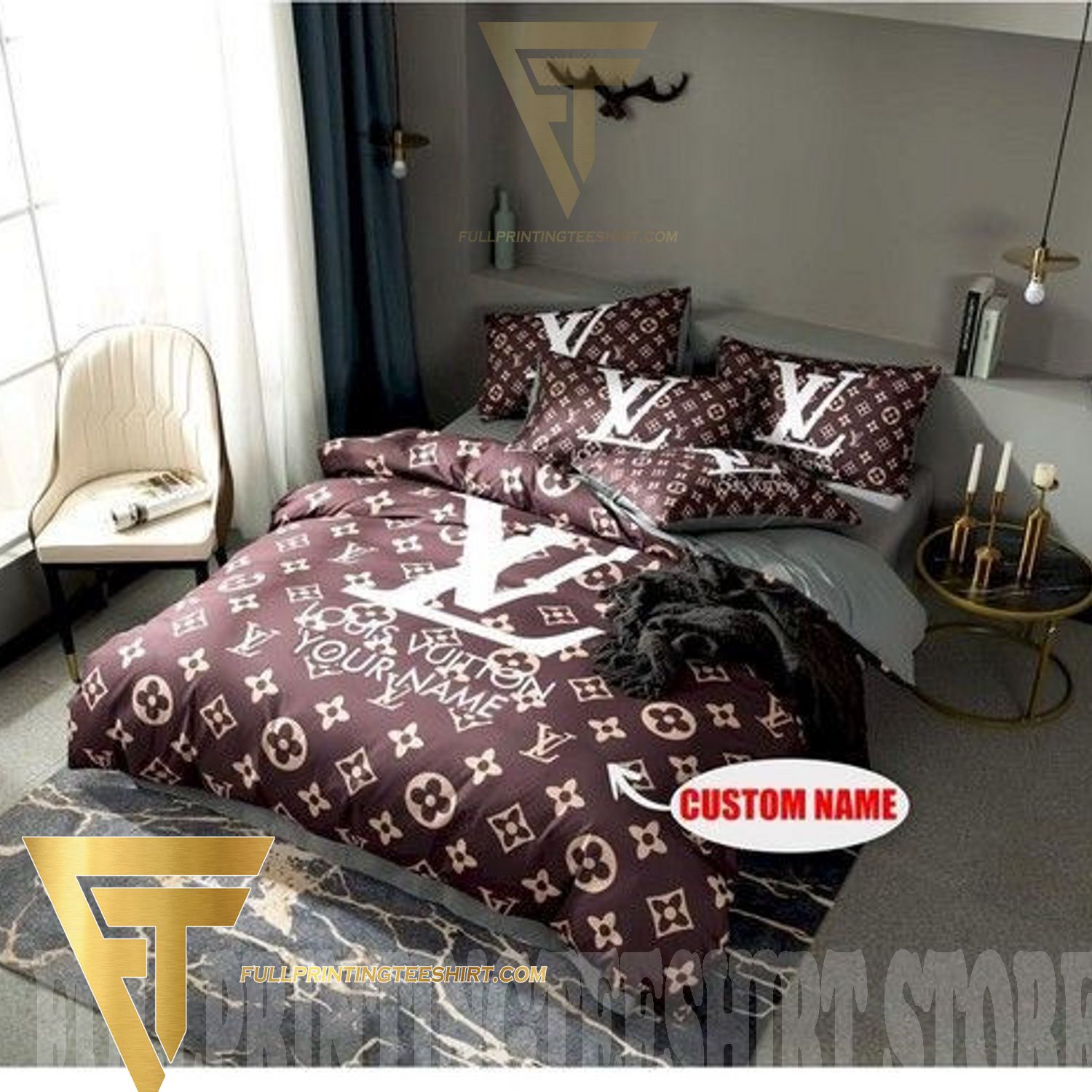 Loui Vuitton Bedding Sets Duvet Cover Bedroom Sets Luxury Brand Bedding